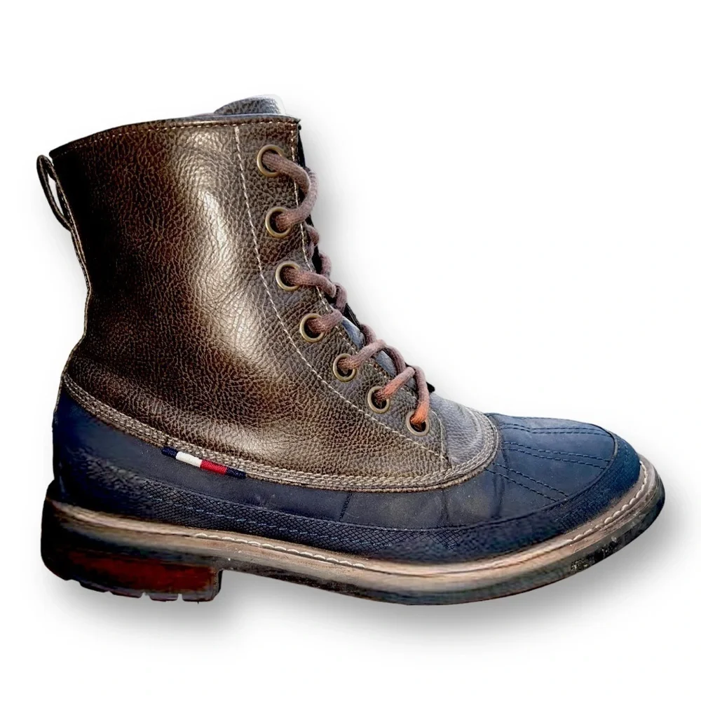 🥶 Tommy Hilfiger Men’s Winter Boots | Rugged Leather & Denim | Size 10‎